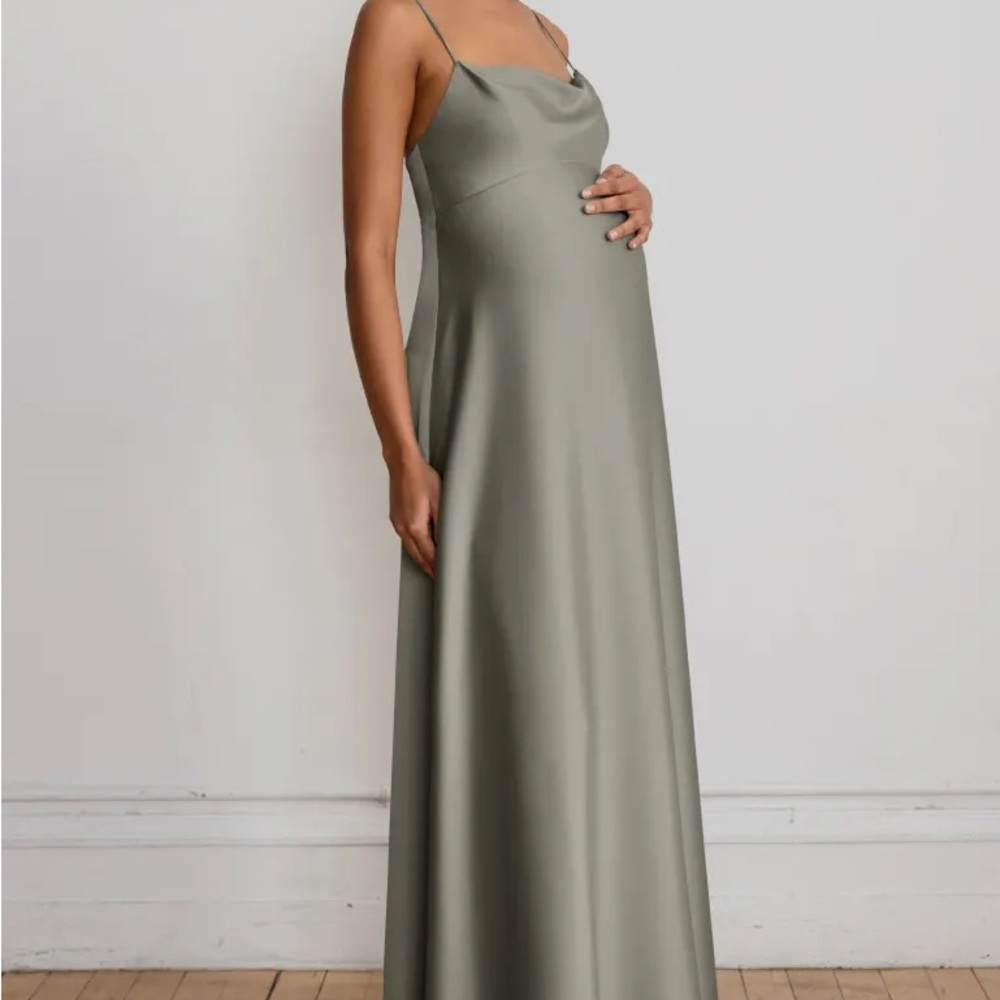 Jenny Yoo Addison Maternity Bridesmaid Dress in Moss